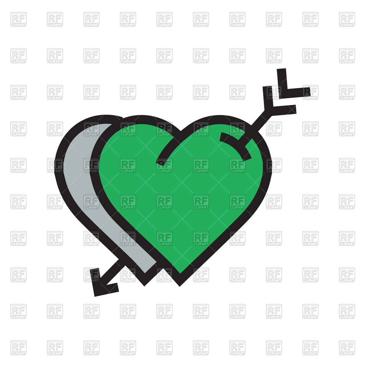 1200x1200 Icon Of Green Hearts With Arrow Vector Image Vector Artwork Of