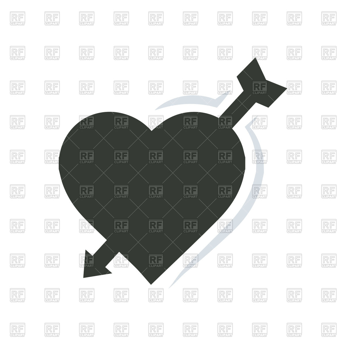 1200x1200 Valentines Heart With Arrow Vector Image Vector Artwork Of Icons