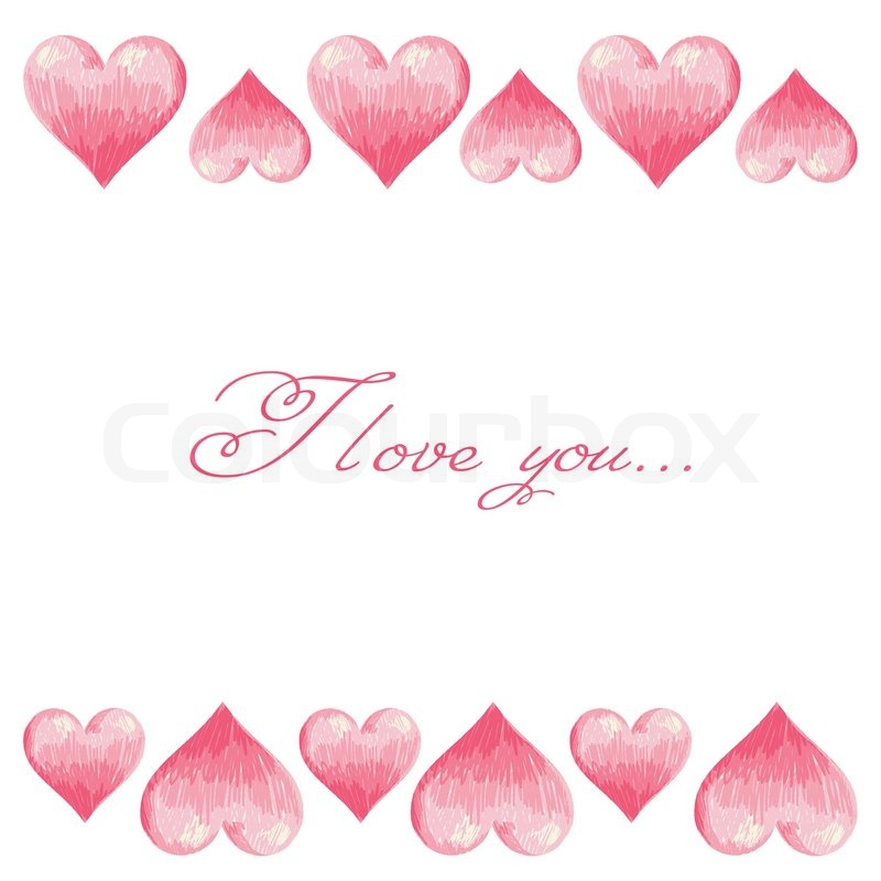 800x800 Hand Drawn Colorful Valentine Hearts Border Stock Vector Colourbox