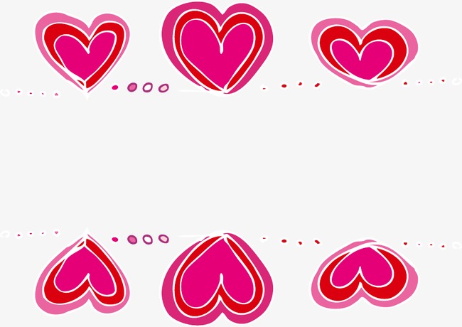 650x460 Hand Painted Cartoon Heart Border, Cartoon Vector, Heart Vector