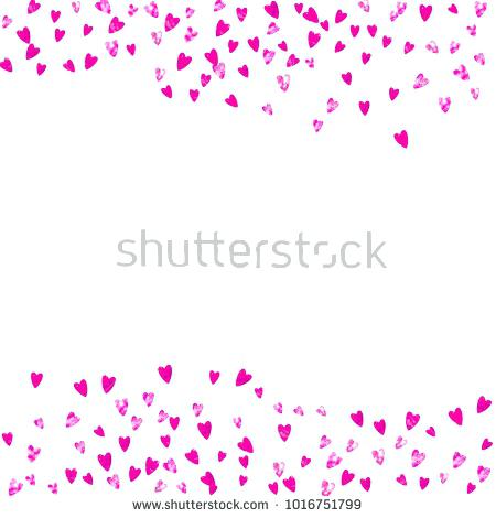 450x470 Heart Border For Valentines Day With Pink Glitter Vector Confetti
