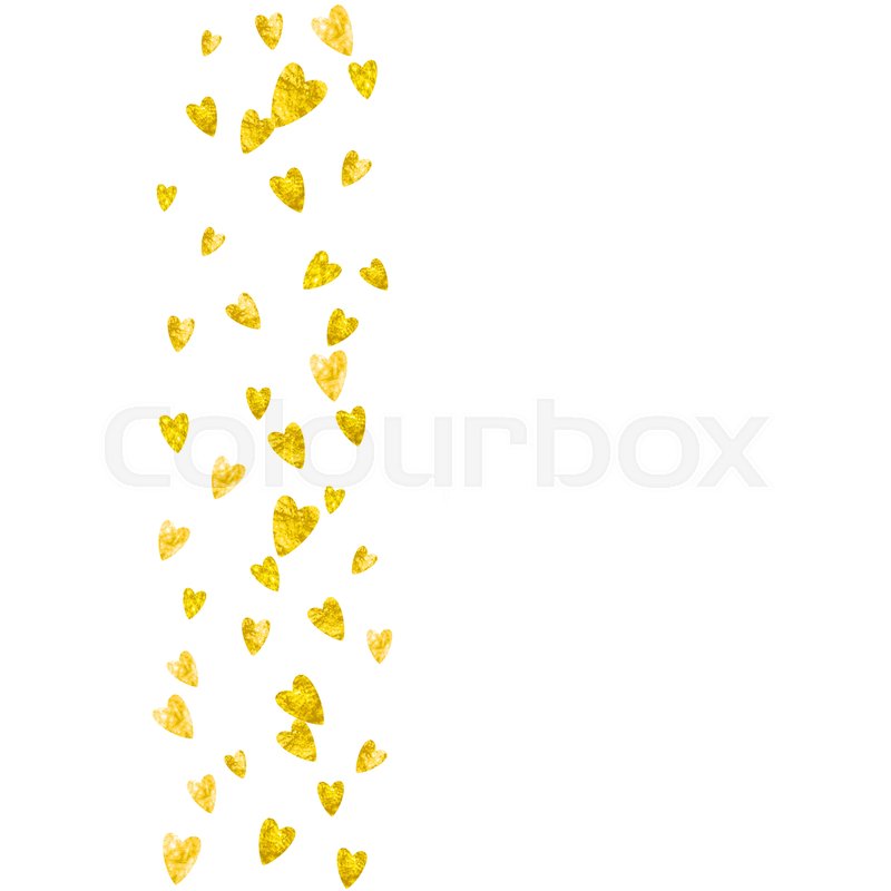 800x800 Heart Border Background With Gold Glitter. Valentines Day. Vector