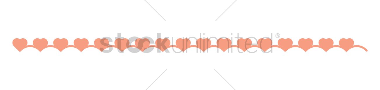 1300x310 Peach Heart Border Design Vector Image