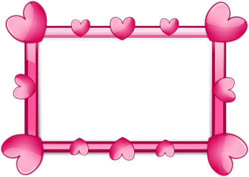 500x356 Pink Hearts Border Vector Image Public Domain Vectors