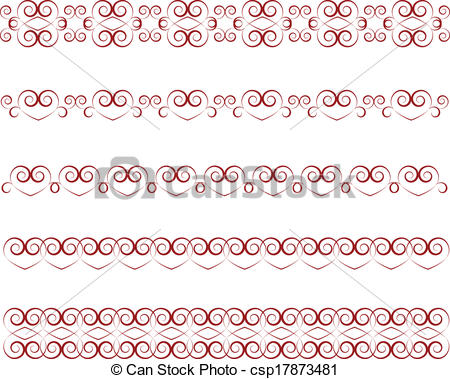 450x379 Set Of Graphic Heart Borders.