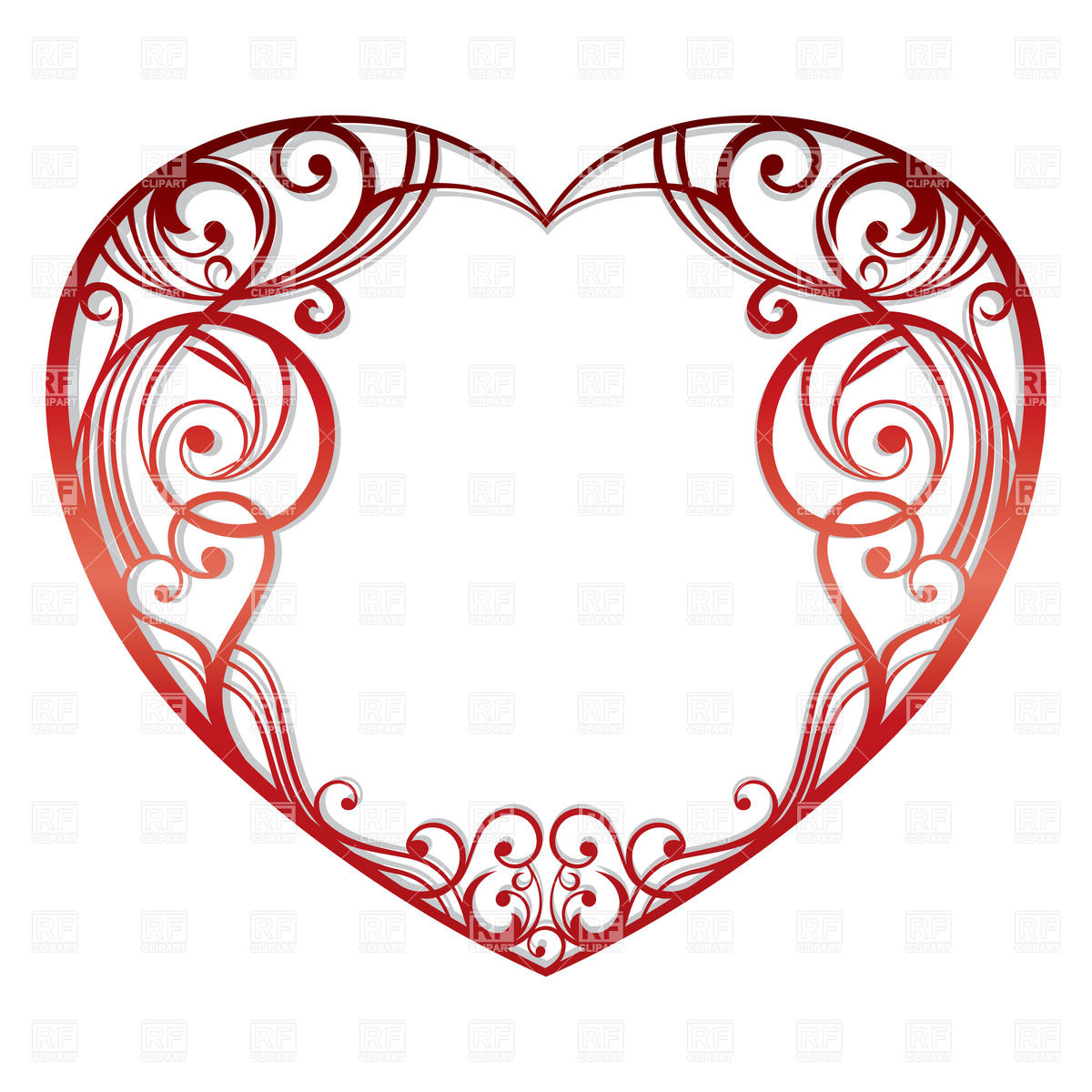 1200x1200 Ornate Heart Silhouette Vector Image Vector Artwork Of Design