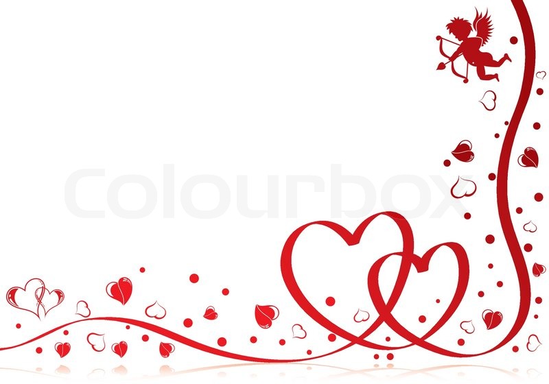 800x560 Valentines Day Theme With Heart, Ribbon And Cupid, Element For