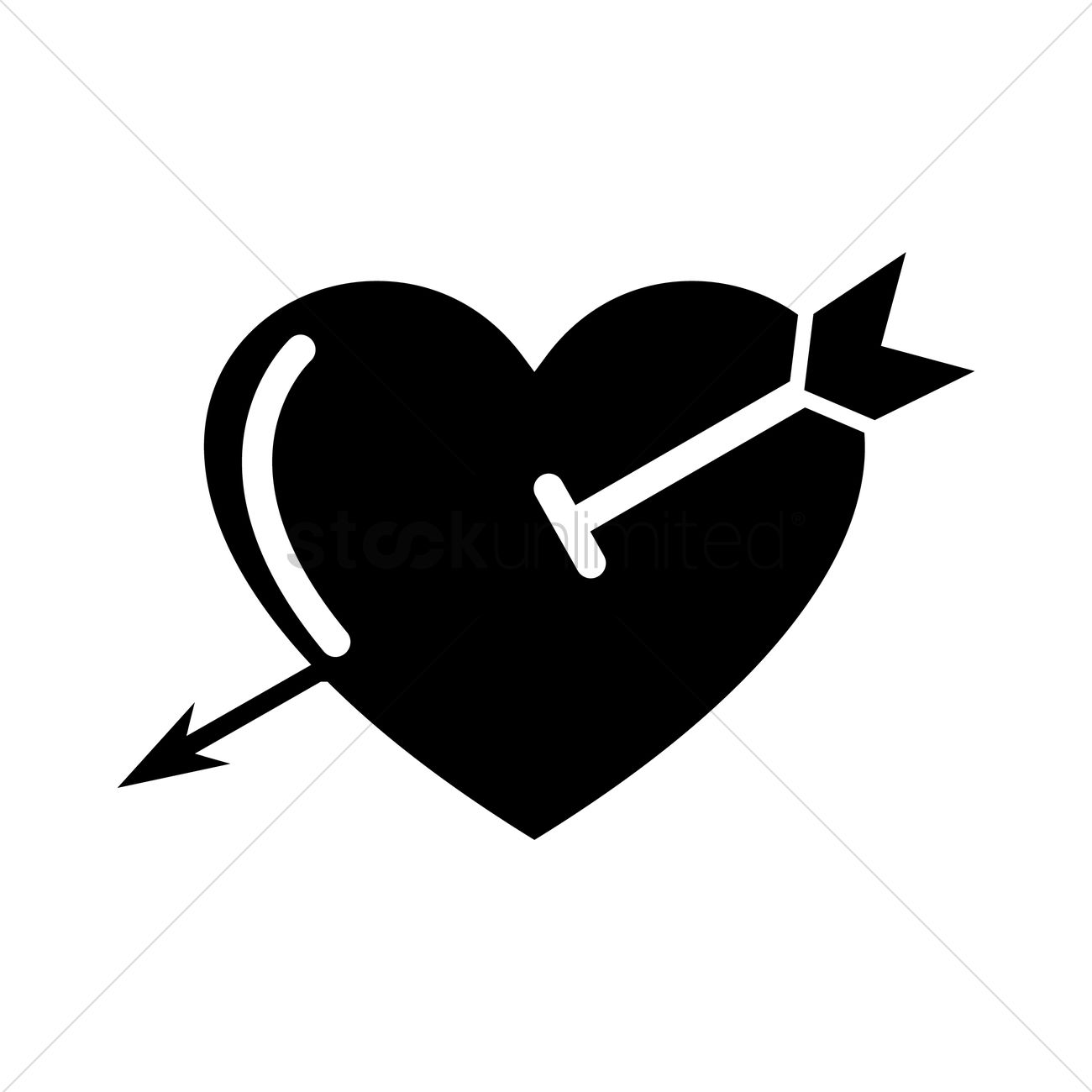 1300x1300 Arrow Through Heart Design Vector Image