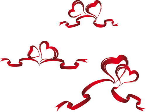 500x383 Creative Heart From Red Ribbon Design Vector 03 Free Download