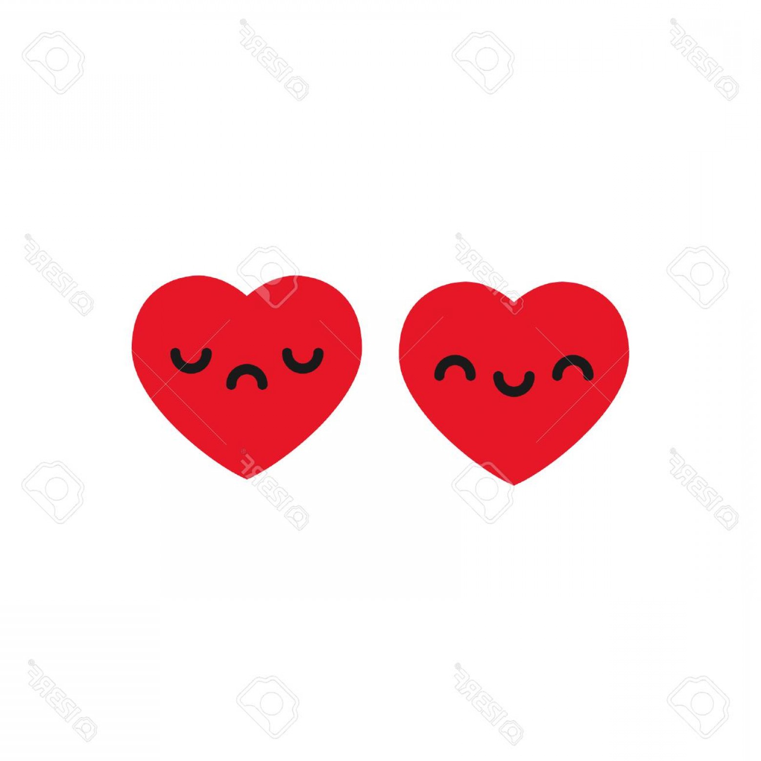 1560x1560 Photostock Vector Happy And Sad Heart Emojis Vector Illustration