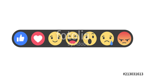 500x267 Set Of Emoticons With Like And Heart. Emoji Vector Icons. Vector