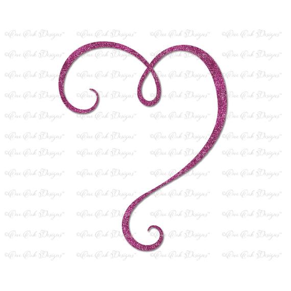 570x570 Swirly Heart Flourish Svg File Vector Svg Pdf Dxf Jpg