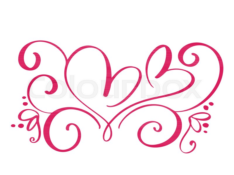 800x600 Vector Valentines Day Of Flourish Calligraphy Vintage Hearts. Hand