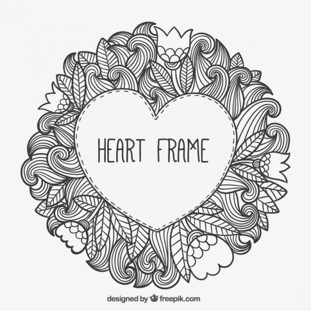 626x626 Heart Frame In Doodle Style Free Vectors Ui Download