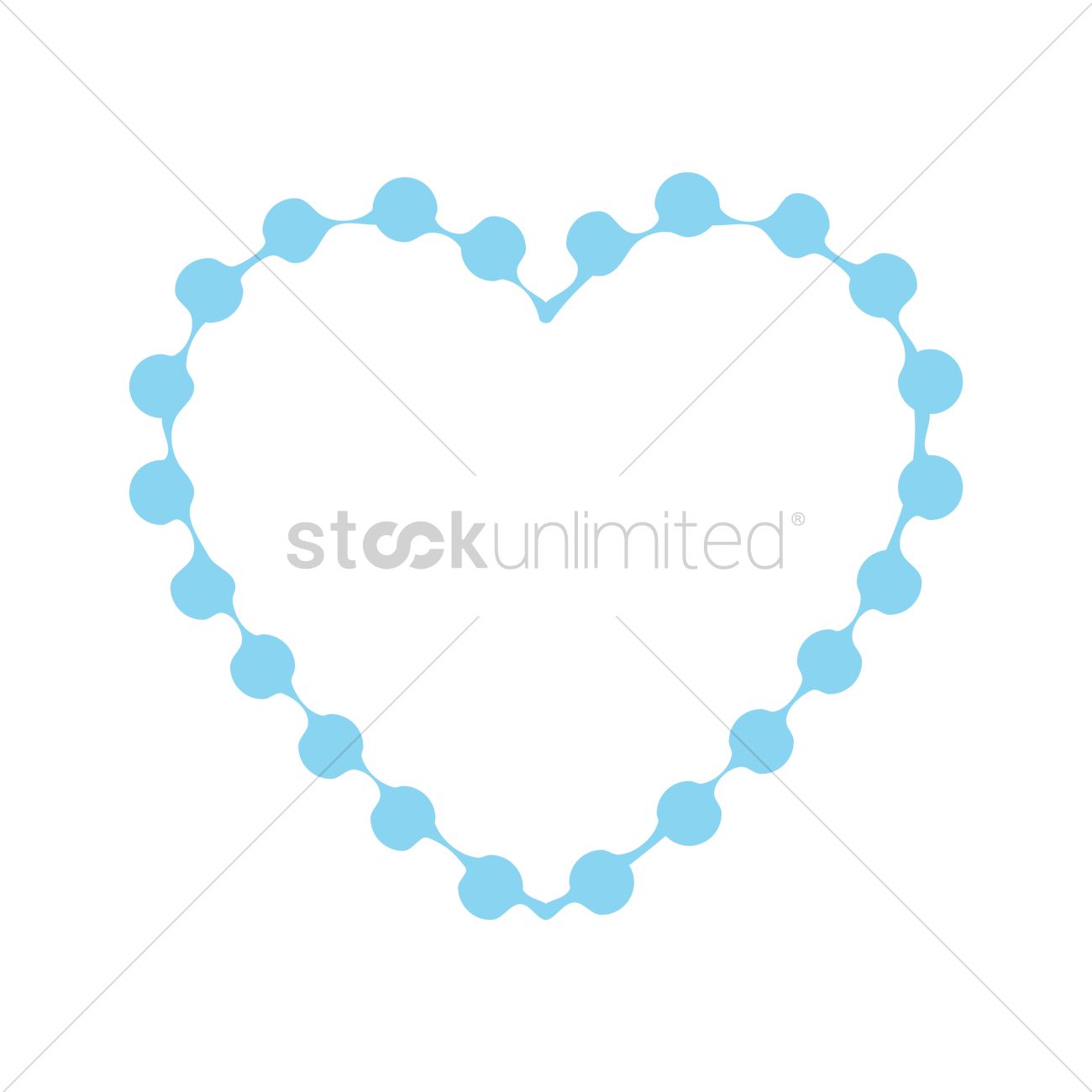 1300x1300 Blue Heart Frame Vector Image