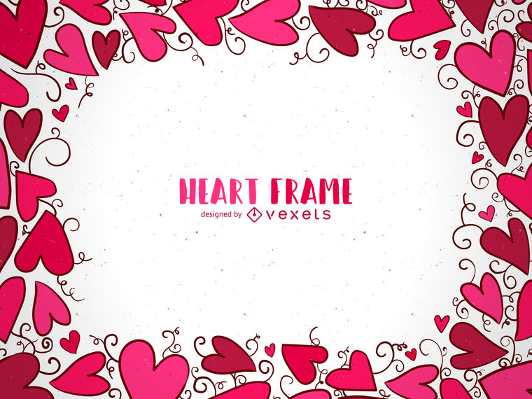 760x570 Valentines Hand Drawn Heart Frame
