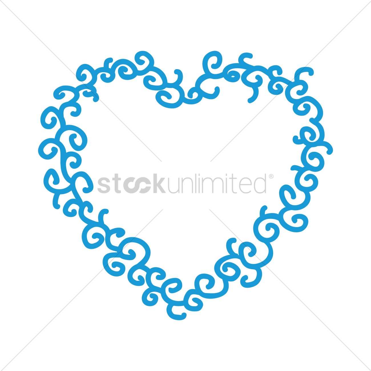 1300x1300 Blue Heart Frame Vector Image