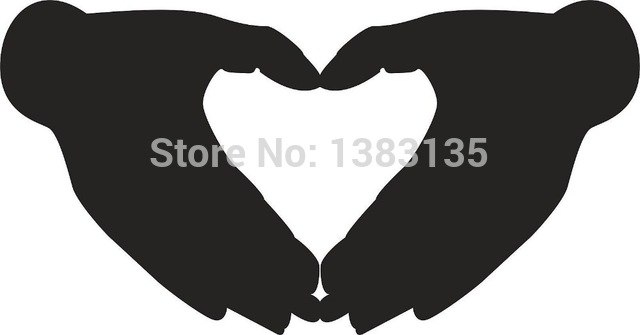 640x335 Heart Hands Vector Image Car Window Sticker Vinyl Decal Funny Jdm