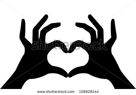 450x316 Heart Hands Silhouette Clipart