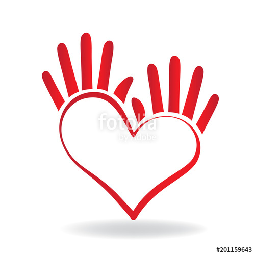 500x500 Logo Heart Hands Stylized Vector Template Stock Image And Royalty