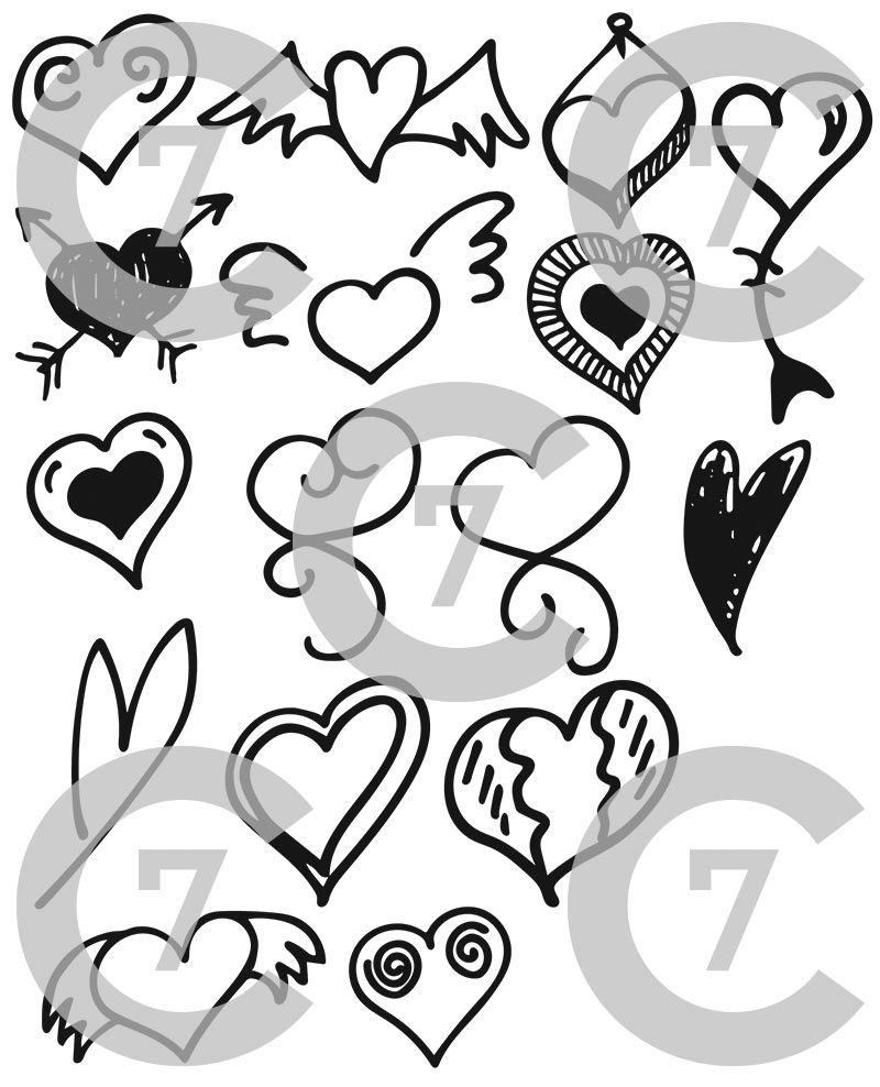 800x988 Heart Shape Vector Art Pack Set Of 17! Hand Drawn Amp Vectorized.