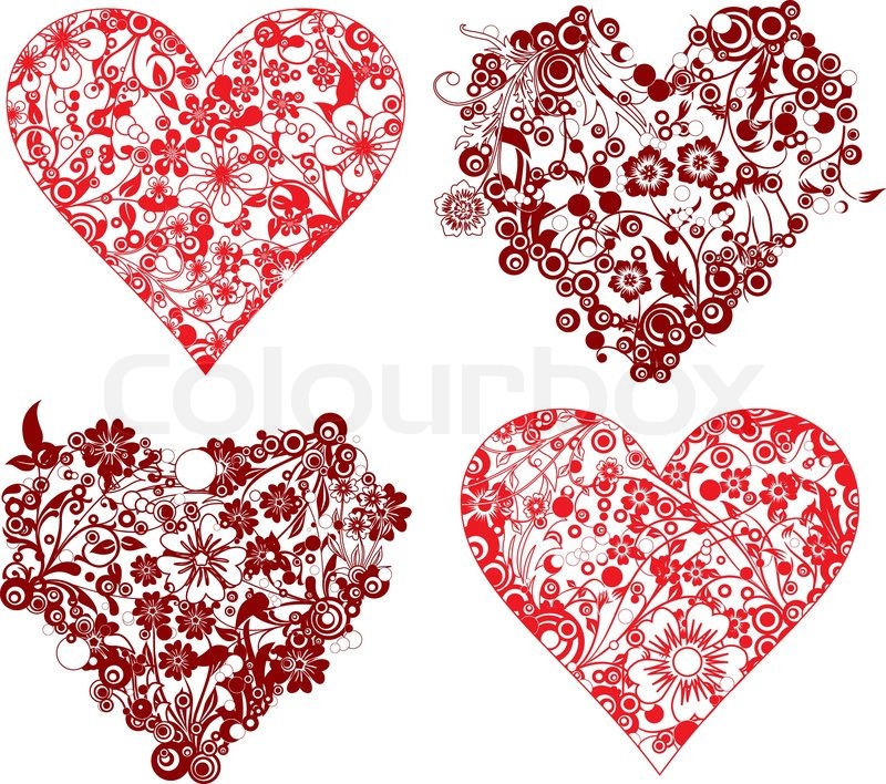 800x708 Valentine Background, Hearts, Vector Illustration Stock Vector