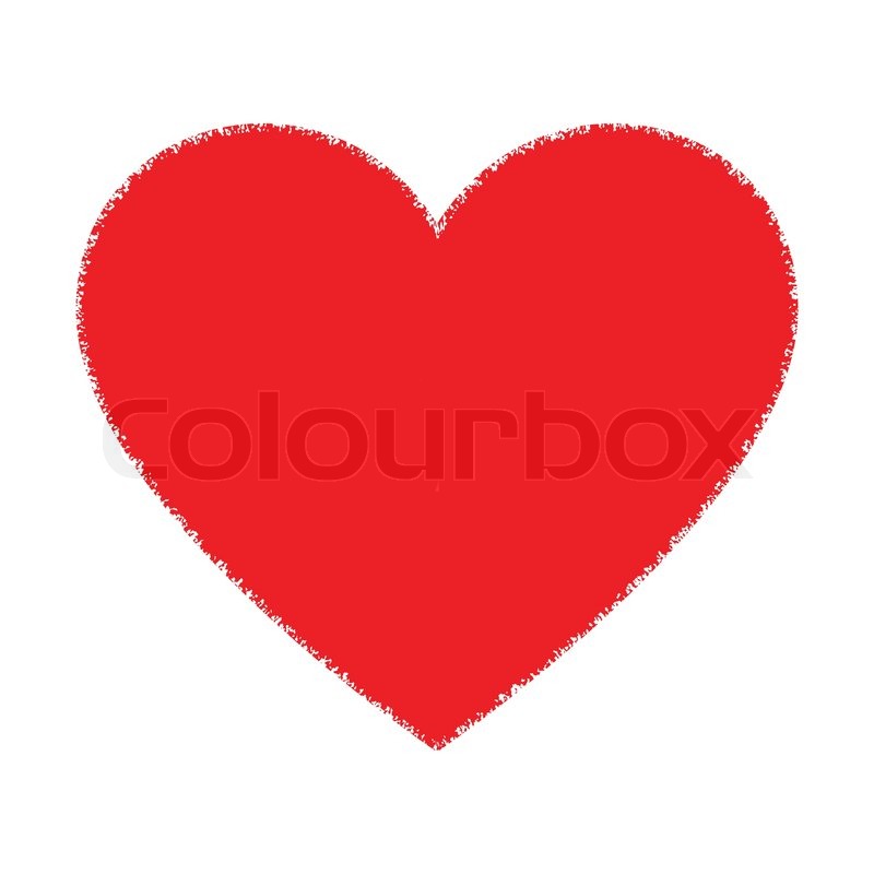 800x800 Red Hand Drawn Grunge Heart Logo, Vector Illustration Stock