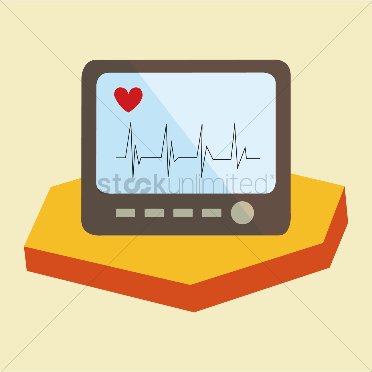 1300x1300 Free Heart Monitor Vector Image