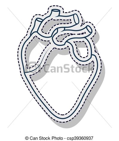 397x470 Heart Organ Human Isolated Icon Vector Illustration Design.