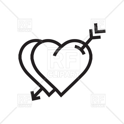 400x400 Icon Of Heart With Arrow Outline Vector Image Vector Artwork Of