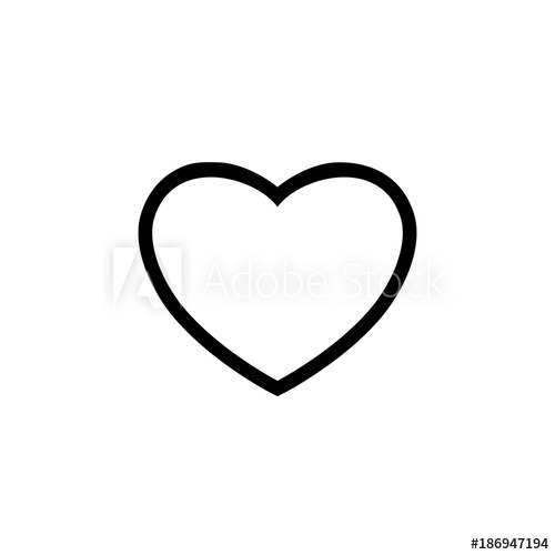 500x500 Heart Outline Vector Icon