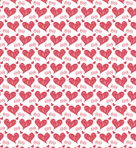 550x600 Heart Sketched Seamless Vector Patterns Vector Patterns