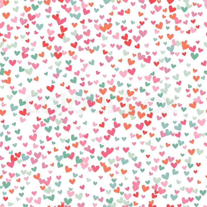 800x800 Romantic Pink And Blue Heart Seamless Pattern. Vector Illustration