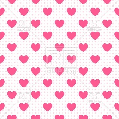 400x400 Seamless Pattern Of Hearts On Polka Dot Background Vector Image