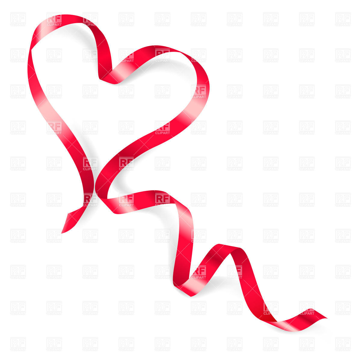 1200x1200 Heart Made Of Red Ribbon On White Background Vector Image Vector