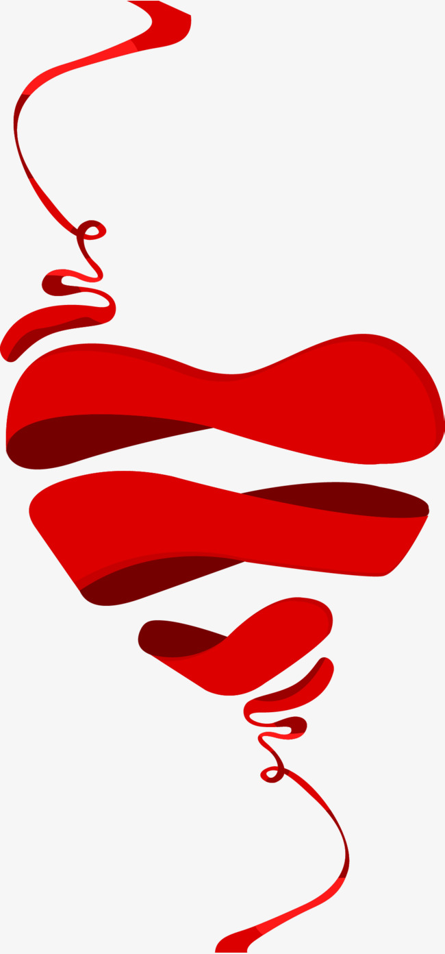 650x1392 Red Ribbon Heart, Ribbon Vector, Heart Vector, Vector Red Png And