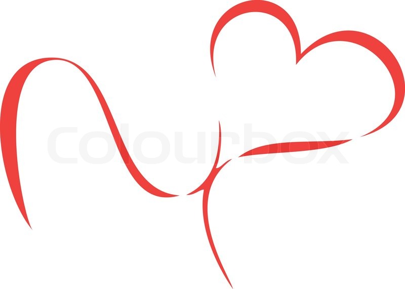 800x571 Red Heart Ribbon Bow Isolated On White Background Stock Vector