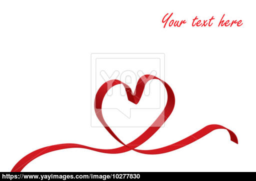 512x362 Red Love Heart Ribbon Vector