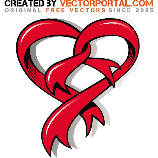 660x660 Heart Shaped Ribbon Vector