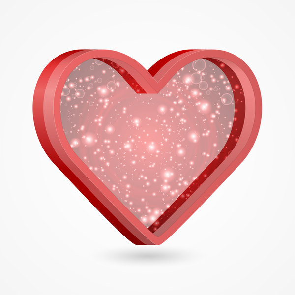 600x600 3d Heart Shape Vector Illustration Free Download