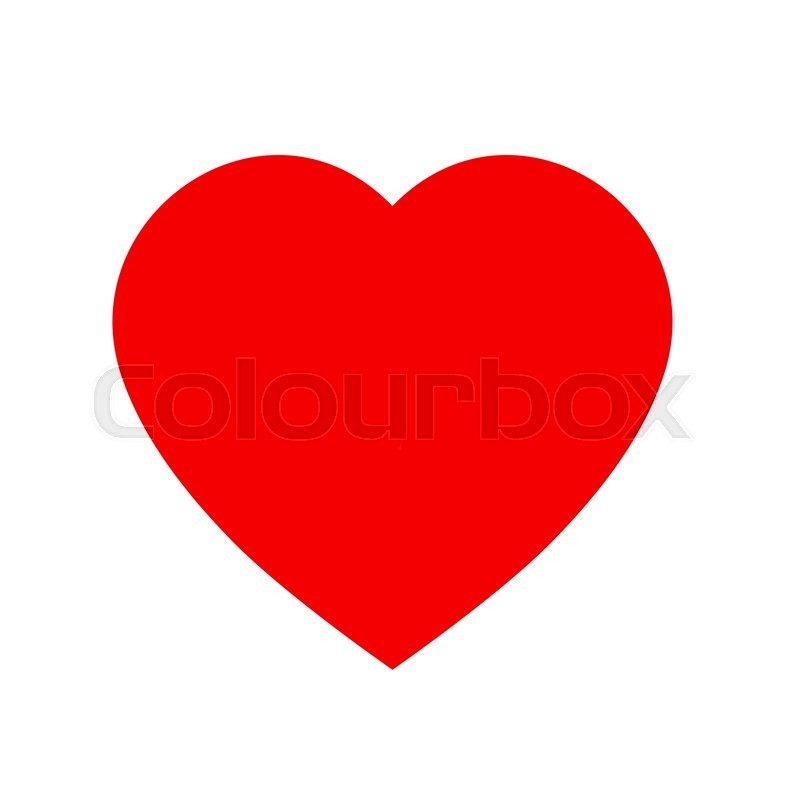 800x800 Simple Heart Icon. Red And White Heart Icon Shape Isolated On