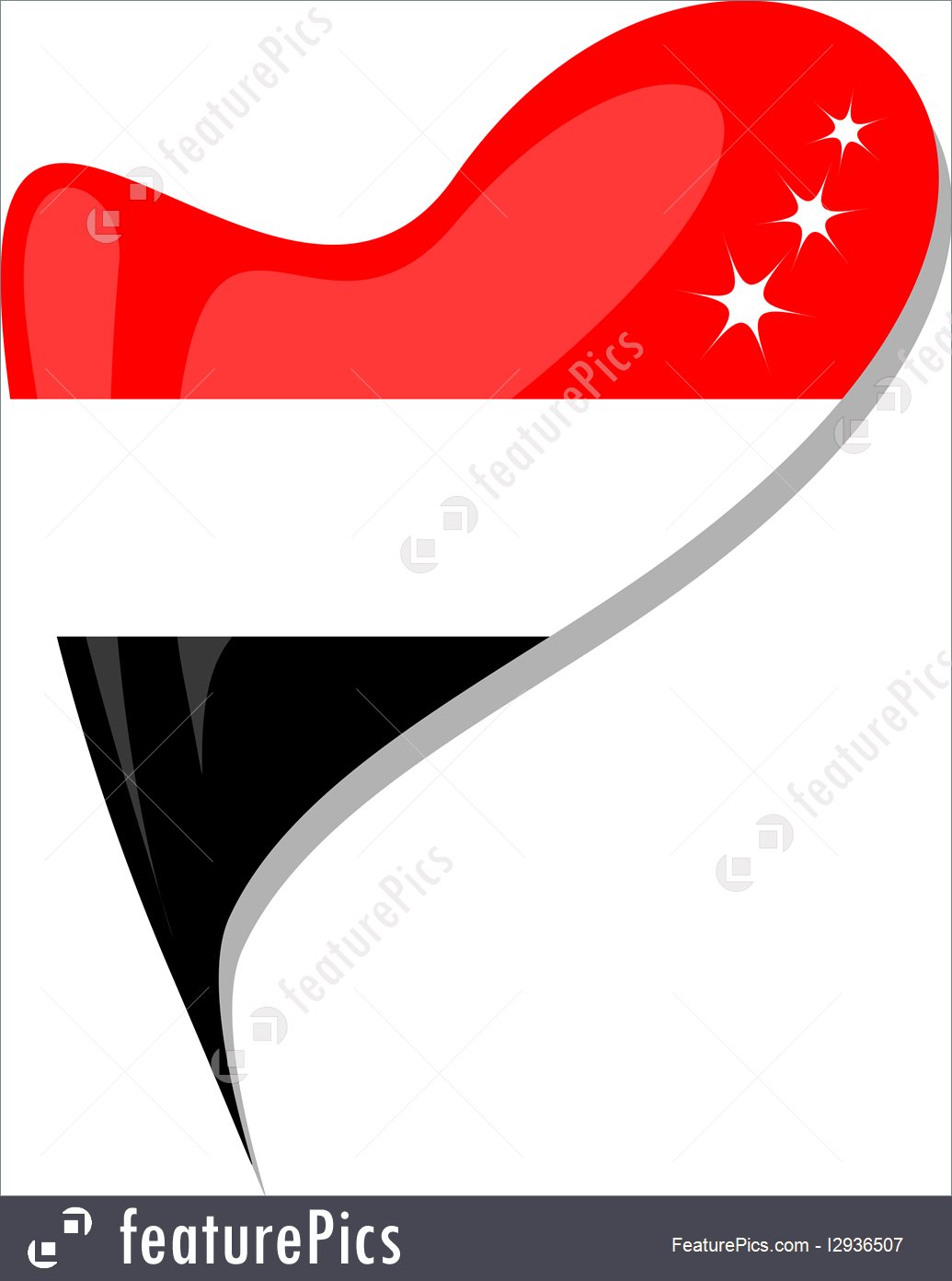 1035x1392 Yemen Flag Button Heart Shape. Vector