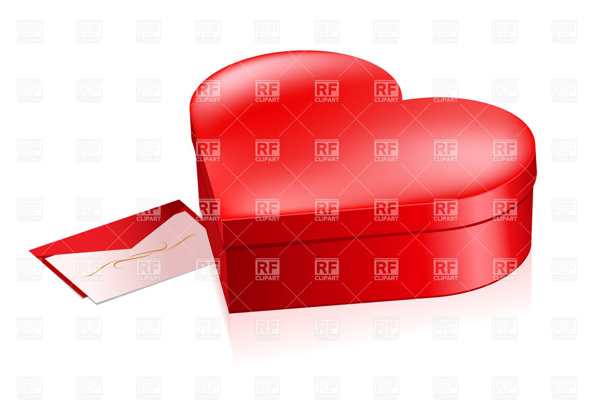 1200x822 Heart Shaped Red Box And Envelope Vector Image Vector Artwork Of