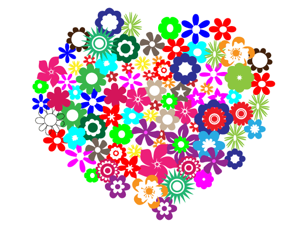 600x445 Hearts Vector Art Heart Shape With Flowers Vector Free