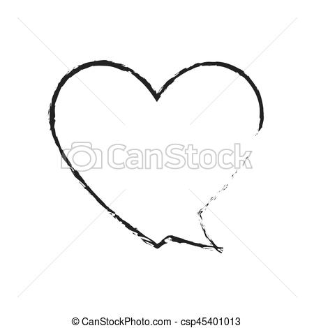 450x470 Skecth Bubble Speech Heart Shape Vector Illustration Eps 10.
