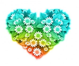 336x280 Flower Heart Shape Vector Art