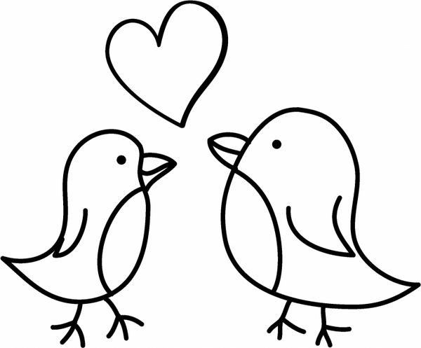 600x497 Two Birds Sketch With A Love Heart Free Vector In Adobe