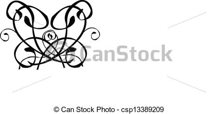 450x235 Tribal Swirl Heart Tattoo Vector.