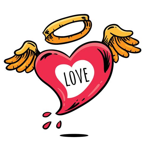 490x490 Flying Heart Tattoo Vector