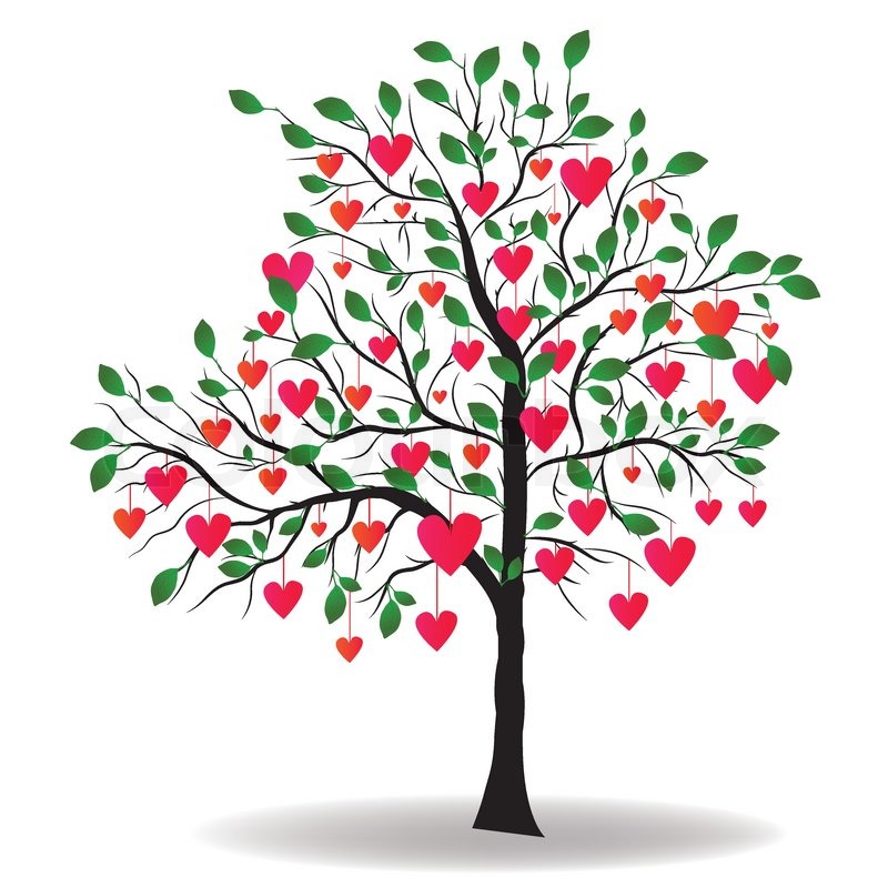 800x800 Valentine Day Tree With Leaf Like Heart Vector Illustration